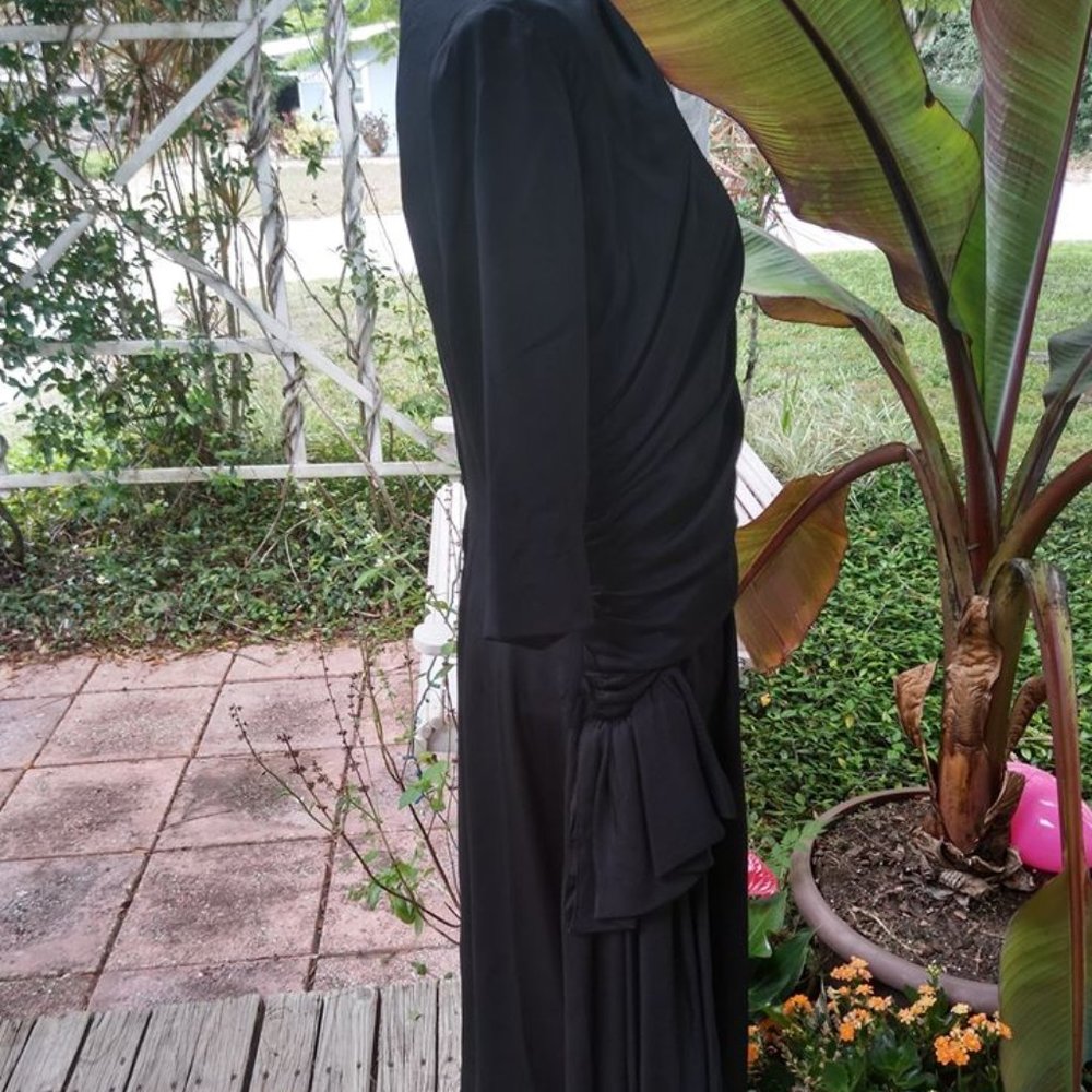 Howard Greer Sz 14 Vtg Cocktail Dress Ruching - Picture 3 of 7